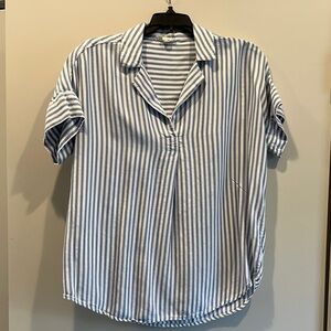 beachlunchlounge Blue and White Striped Blouse